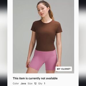 lululemon athletica Java Brown Short Sleeve Top